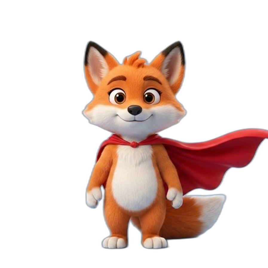Renard avec une super-cape