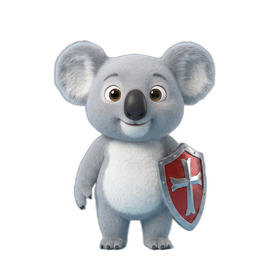 Koala avec un bouclier