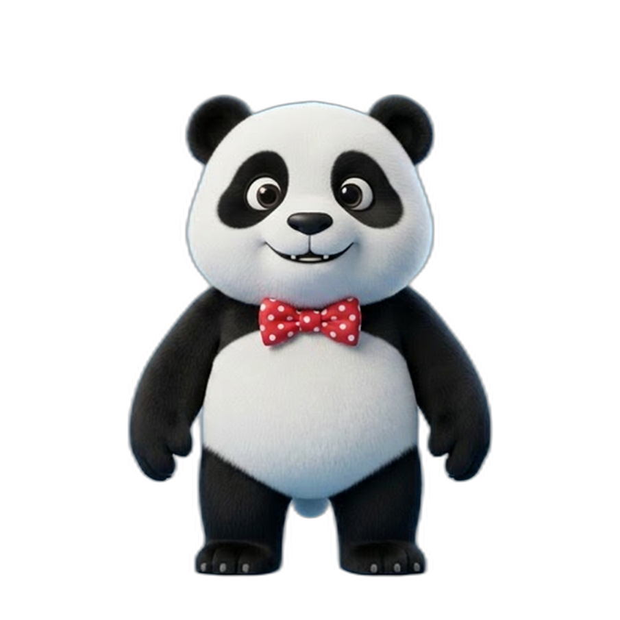 Panda avec un nœud papillon